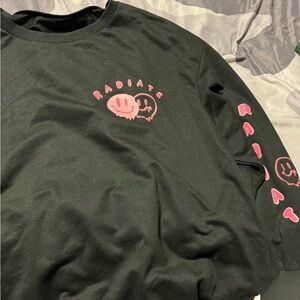 Black Sweatshirt with Pink Graphic